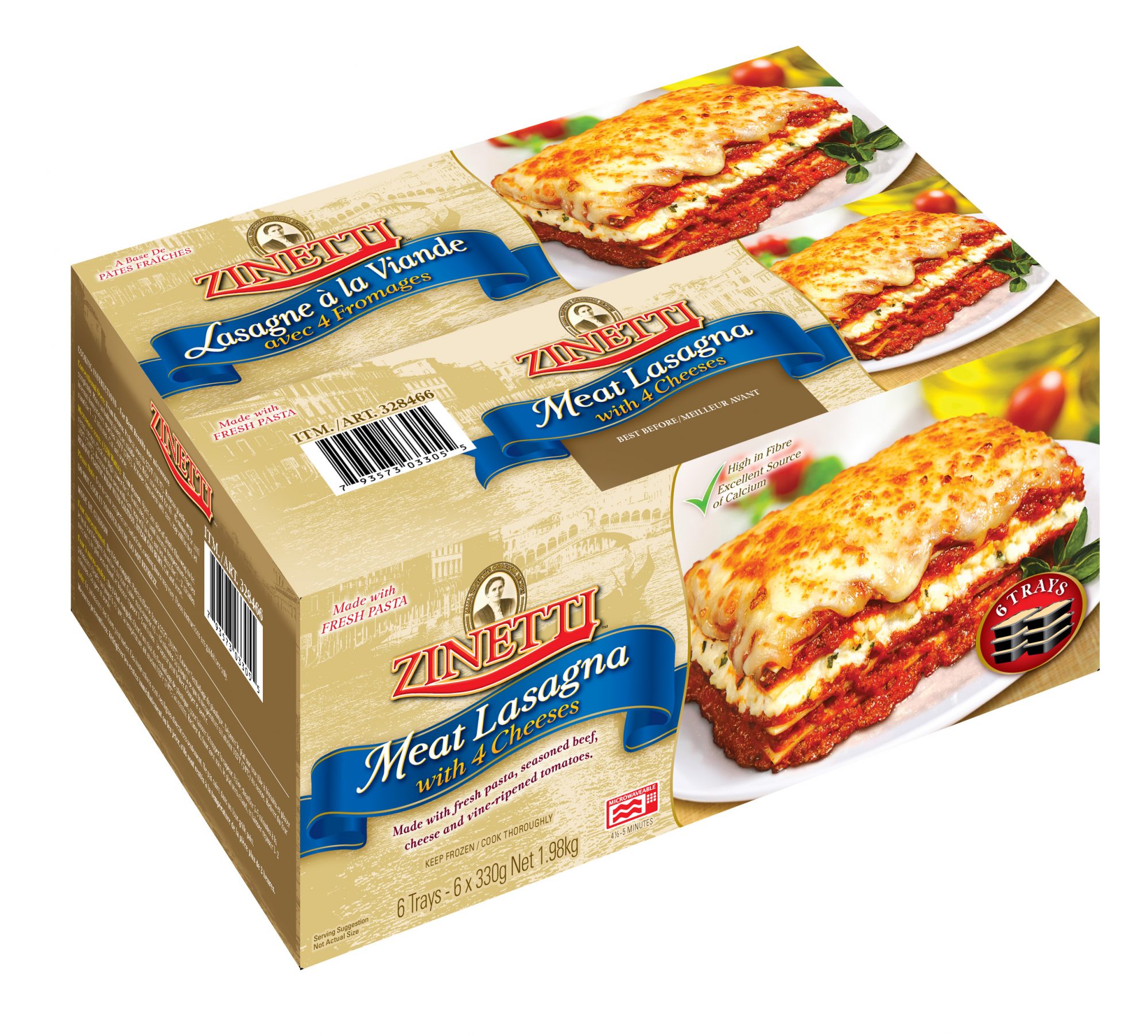 Zinetti Meat Lasagna 6 x 330g 6 x 330 g
